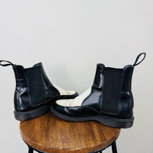 Dr Martens Aimelya Black And White Leather Chelsea Boots Women’s Size 7 - Picture 7 of 12